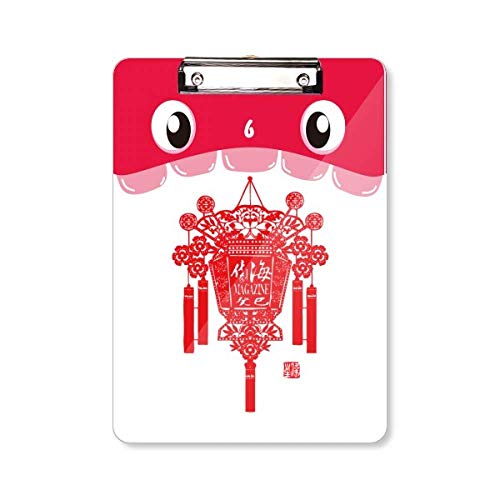 Porte-bloc motif lanterne chinoise A4 rouge en finition haut de gamme pour professionnels