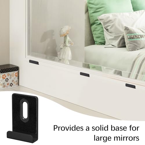 Image of 6Pcs Metal Mirror Clips for Wall Mounting, Mirror Holder Clips Heavy Mirror Hangers for The Wall (Black)