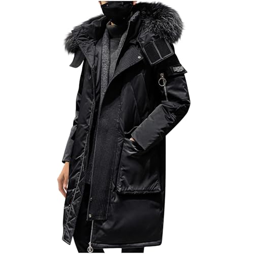 Men's Winter Coat Warm Parka Ski Jacket with Faux Fur Hood Long Puffer Jacket Thicken Outerwear Windproof Down Coat