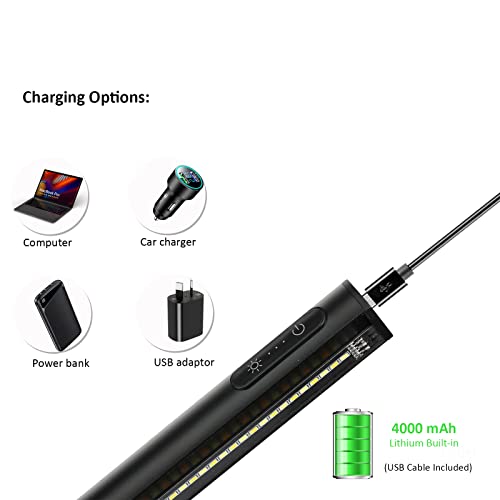 Image of Rechargeable Picture Light Battery Operated,19.7 inch Wireless Painting Light with Remote Control,Metal Art Display Lamp,3 Modes,Dimmable Dartboard Light with Timer for Frame Picture