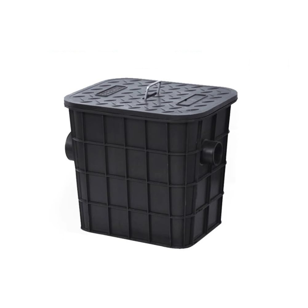 Trampa De Grasa Comercial Plástico, Tubería Exterior Filtro De Agua Para Aceite Usado Interceptor, 40/45/65/124L Separador De Grasas Bajo Fregadero Para Cocina De Restaurante(40L/33X33X38CM)