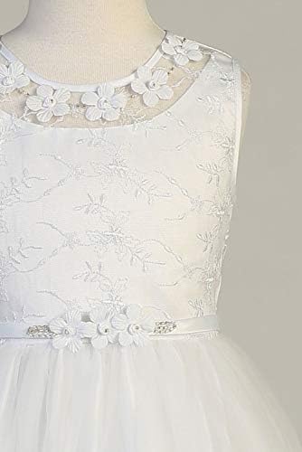 Miniatura 7 de Vestidos de Primera Comunión para Niñas 7-16 Vestido de Santa Comunión Blanco Vestidos de Primera Comunión para Niñas Plus Size