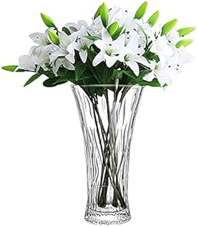 Glass Vase, Clear Flower Vase 30cm Tall Crystal Vase Large Big Vases for Flowers Decoration Floral Arrangement