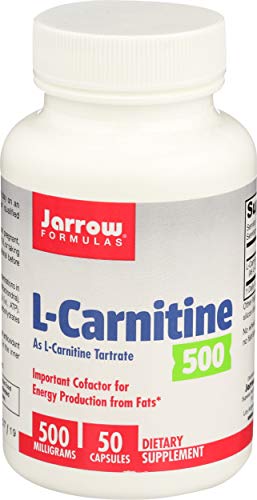 Jarrow Formulas L-Carnitine, Supports Brain, Memory, Energy, Cardiovascular Health, 500 mg, 50 Caps