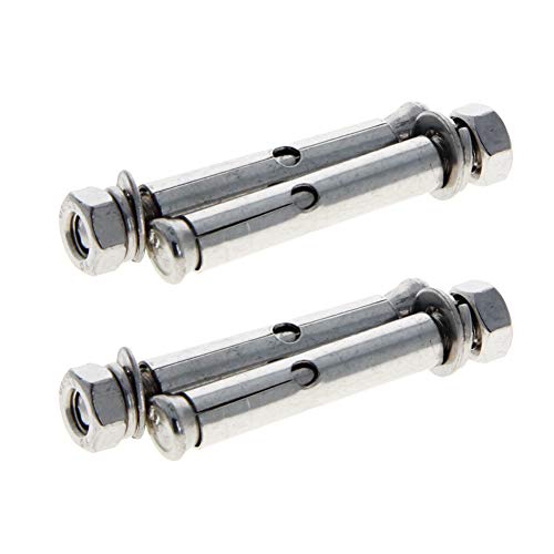 MroMax M6x50mm 304 Stainless Steel Expansion Bolts Hex Nuts Sleeve Anchor Fastener for Fence Home Installation Air Conditioning 4pcs