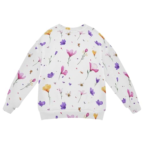 JUNZAN Cartoon Freesia White Little Boys Sweatshirts Hoodies Long Sleeve Tops Clothing Shirts Athletic 4T2