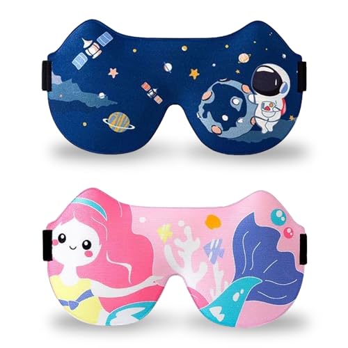 SacJkt Kinder Schlafmaske, 3D Schlafmasken, 2 Stück Schlafmasken...