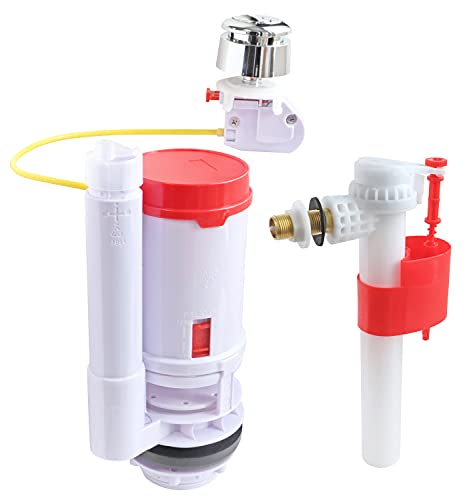 Mécanisme complet WC - Mécanisme universel à câble pour vidage double chasse/Robinet flotteur d'alimentation latérale - Raccord laiton M12/17 (3/8') - Garantie 10 ans 304020701 Gris