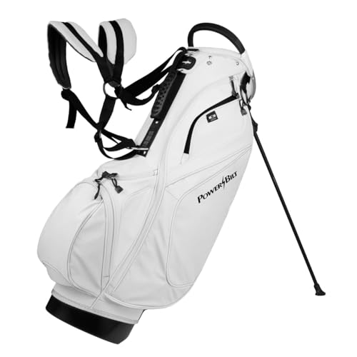 Sac de golf 14 positions Powerbilt TPS Dunes anti-rayures blanc et noir résistant