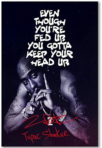 Music Poster Home Decor 90s Hip Hop Rapper Music Cover Signed Limited Edition Canvas Wall Art Picture Print Bedroom Decorative Painting Souvenir Collection Gift (A,16x24in Unframe)