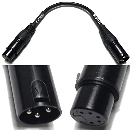 Cess-008 Xlr3M To Xlr5F Dmx512 Adapter Cable - 3 Pin Male Xlr To 5 Pin Female Xlr Dmx Turnaround, 6 Inches - 2 Pack #TOP5