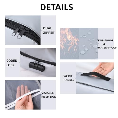 Lyxtiorn Fireproof Document Box Waterproof A4 Document Organizer Storage Folder for Important Papers Certificates Secure Safe Bag Case with Lock - Image 4