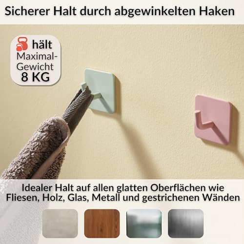 DEKAZIA® 8 Kleiderhaken Kinder bunt – Garderobenhaken Kindergarderobe Haken Kindergarderobe Wandhaken Kinder Kinderzimmer – Klebehaken Haken Garderobe Kinderhaken Wand
