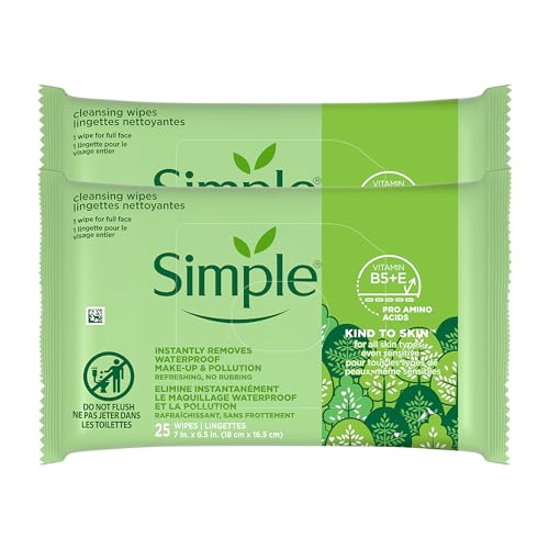 Image of Simple Kind to Skin Facial Wipes Cleansing 25 ct (Pack of 2)
