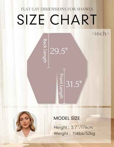 PULI Women's Elegant Shawl Wraps Soft Open Front Poncho Sweater for Spring Fall Winter