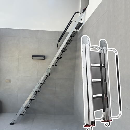 【 Sicuro e confortevole 】: le scale per soffitta sono dotate di gradini profondi 18 cm (7 1/8