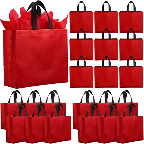 Eccliy 50 Set Reusable Gift Bags with Tissues Papers, Glossy