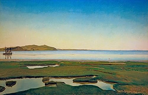 Affiche Toile Journée d'été dans le fjord de Roskilde 60x90cm pour décoration murale de salon