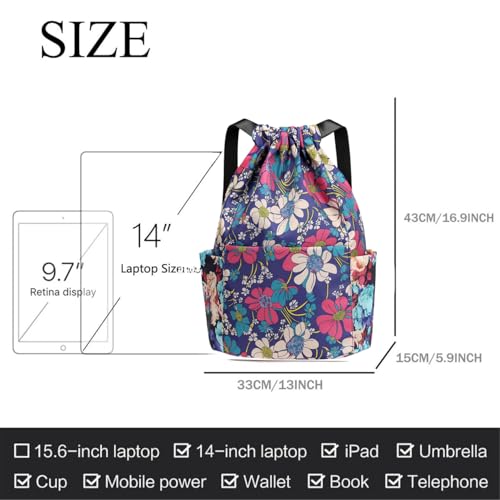 Image of MOCA Drawstring Gym Sports Backpack Lightweight Multipurpose Daypack Travel School College Daily Storage Carry Suitable Men Women Kids Adults Fitness Accessory