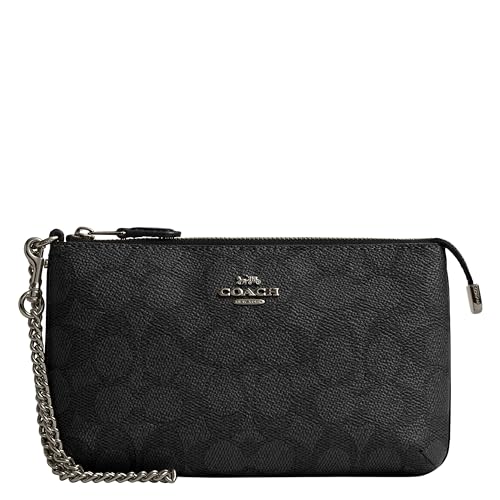 Coach Large Wristlet W Chain, QB/Charcoal/Black