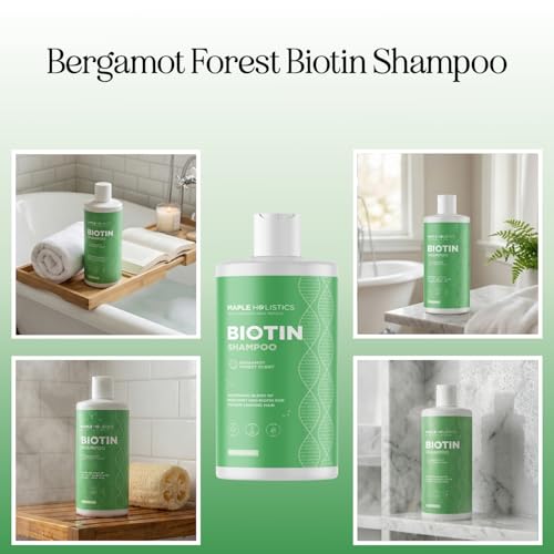 Image of Woodsy Biotin Shampoo for Thinning Hair - Volumizing Shampoo for Fine Hair with B Vitamins Rosemary Bergamot Spruce & Tea Tree Oils - Paraben Silicone and Sulfate Free Vegan Formula (16 Fl Oz)