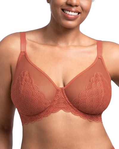 Image of HSIA Minimizer Bras for Women Large Bust Full Coverage Lace Plus Size Bra - Mermaid Scales