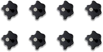HAKU Mobel Set of 8 Hooks Chrome, Black, MDF, Metal - Dimensions D 5 cm x 11 cm, Style Modern