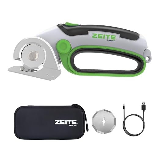 ZEITE 4V Cordless Electric Scissors Cardboard Cutter with 1 x Replace Blade,1 x Storage Box,1 x USB Rechargeable Cable Rotary Cutter for Box Plastic Carpet Cloth, Easy to Hold and Safety,Gray