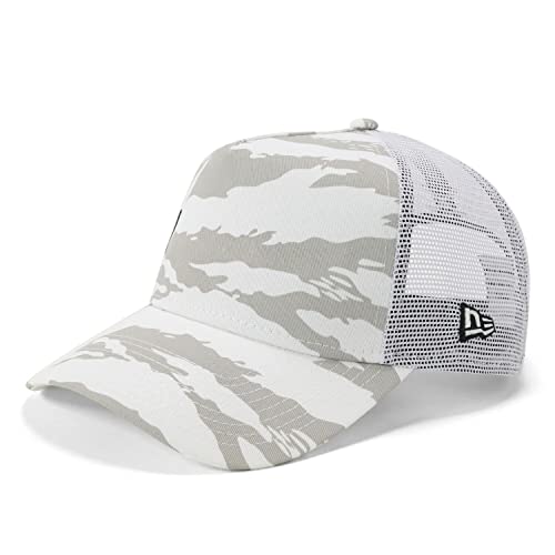 [ニューエラ] newera ゴルフ キャップ 9FORTY A-Frame Trucker 13162598 NER33G5943 ホワイト・タイガーストライプ 白 シロ ONSPOTZ別注 メンズ レディース 帽子 キュウフォーティー aフレーム 940人気サイズシール 大きい小さいサイズ調整 普段使いスポーツ 春夏季節ラウンドコーデ 1枚目