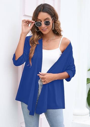 Image of Heymoments Women's Lightweight Open Front Cardigans 3 /4 Sleeve Casual Soft Drape Fall Cardigan S-2XL