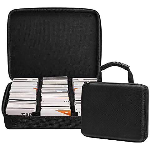 Cpano Extra Large Cards Case, Can Store 2400 Cards.Compatible with PM TCG Cards/C. A. H./YuGiOh/Magic The Gathering Trading Card Game and All Other Card Games(Black) Cover