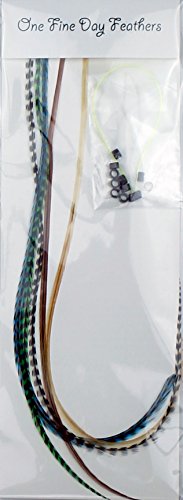 Preisvergleich Produktbild Feather Hair Extensions + Rings / Loop (Forest) by One Fine Day Feathers