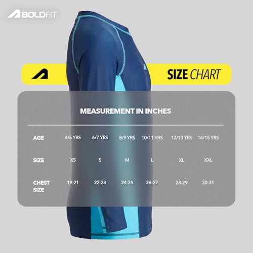 Image of Boldfit Swim Suit for Boys Full Sleeve Swimming Costume, Stretchable Swim T-Shirt, Flexible Fit Swimwear