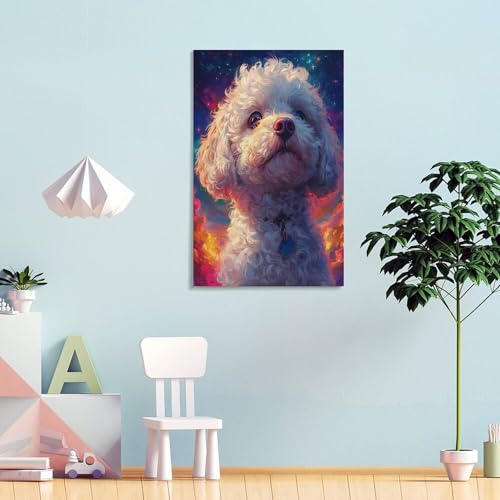 Impression sur toile Bichon Frisé décoration murale salon moderne