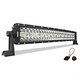 Barra LED Mod LEDs 390W 6500K Lente Curva 8D Farol Milha Auxiliar Foco Spot e Flood 22 polegadas 56cm Carro Caminhão Caminhonete 4x4 OffRoad Trator