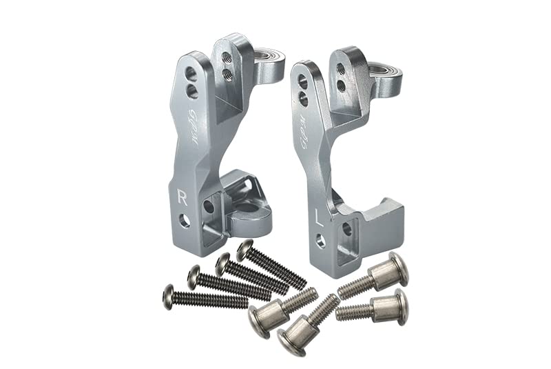 GPM For Traxxas Slash 4X4 / Slash 4X4 LCG/XO-01 Supercar/Rustler 4X4 VXL/Hoss 4X4 Upgrade Parts Aluminum Front C Hub - 1Pr Set Silver