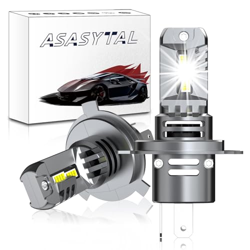 Asasytal H4 LED Bulbs 6500K Cool White 9003 High Low Beam Fog Lights, 2 Pcs