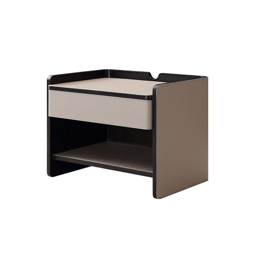 Table de chevet moderne avec tiroir de rangement et cadre créatif gris