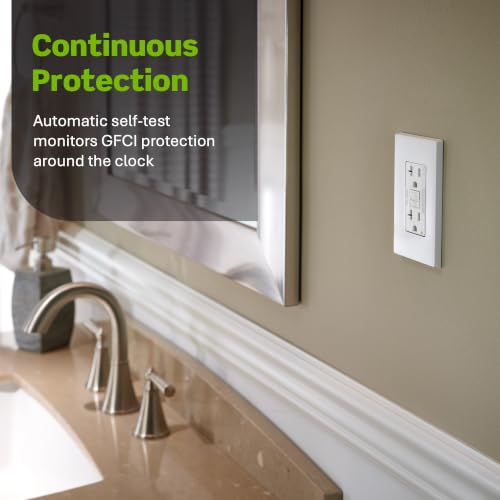 Image of Leviton Slim GFCI Outlet, Non Tamper-Resistant, 20 Amp, GFNT2-I, Ivory