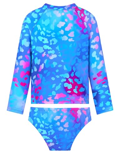 Image of Girls Rash Guard Swimsuit Two Pieces Adorable Swimswear Quick Dry Bathing Suit Long Sleeve