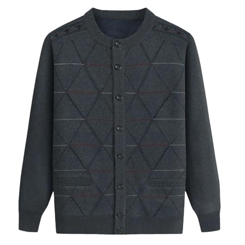 Cárdigan de punto cálido para hombre chaqueta forro polar invierno