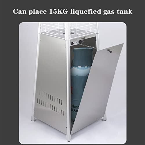 elektrische ventilatorkachel 92 inch hoge patio -verwarmer met dekking, 44.000 BTU Buitenvlamtorenverwarming, draagbare propaanverwarming met wielen, meerdere waarborgen elektrische radiatoren - Afbeelding 6