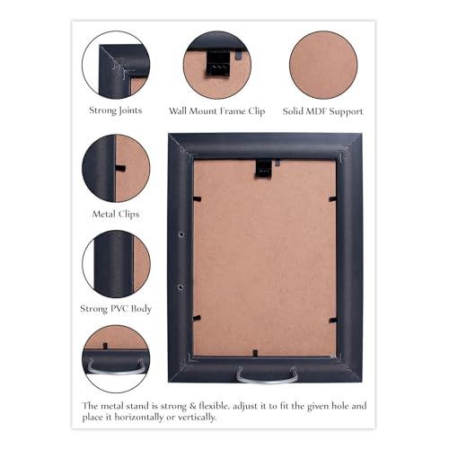Image of GOLDEN PEACOCK Set of 2 5x7 Inch Photo Frames - Rich Chocolate Brown Wood Finish | Premium Wall Hanging & Tabletop Picture Frames for Home Decor & Gifting