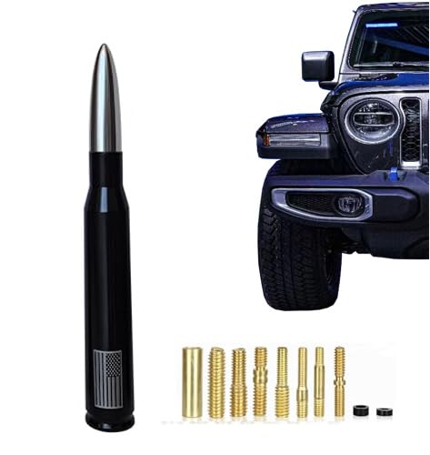 Car Truck Bullet Antenna Decoration Accessories Universal Replacement for GMC Sierra Chevy Silverado Dodge Ram 1500 2500 3500 Ford F150 F250 F350 Radio Accessories (Silver)