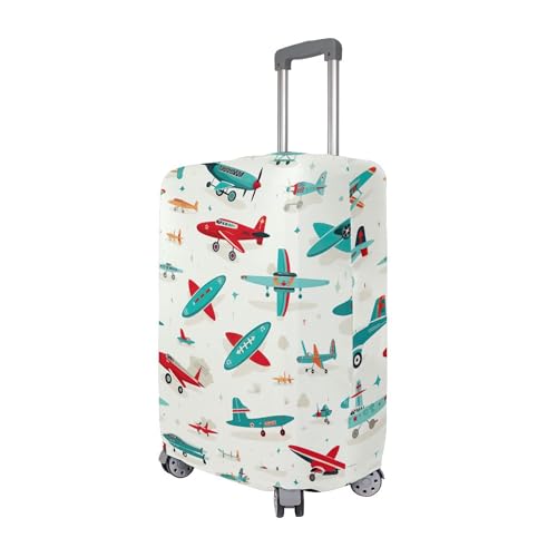 xigua Cute Travel Airplane Luggage Cover, High Stretch Fabric Zipper Closing Suitcase Protector Washable Travel Suitcase Cover Fits for 29-32 In Luggage3