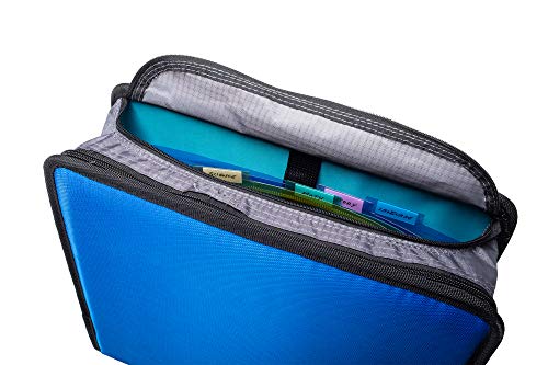 Case-It T641P Zipper Binder, 3-Inch Capacity, with 5-Tab Expanding File, Zip Mesh Pocket, Shoulder Strap, Midnight Floral Purple - Thumbnail 3