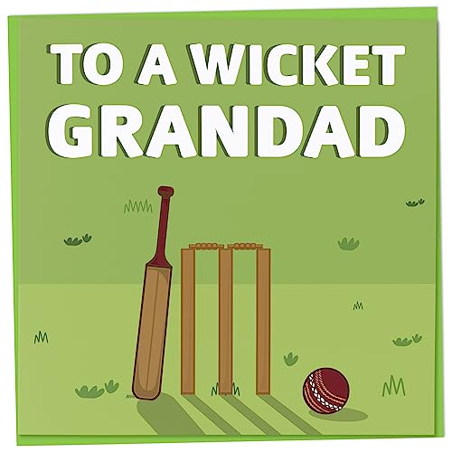 Biglietto di compleanno per uomini, biglietto di auguri per la festa del papà, per un nonno wicket, biglietto per fan del cricket o amanti dello sport, regalo per uomini