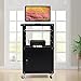 Eleeferri AV Cart Rolling Media Cart w/Pull Out Keyboard & Locking Storage Cabinet Steel TV Display Stand Cart for Video Projector Presentation Height Adjustable Mobile Computer Stand