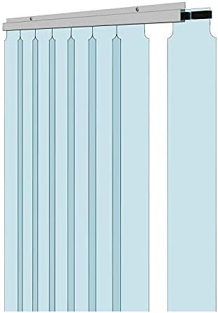 Awoco 38" x 84" Vinyl Strip Climate Control Curtain Kit, Slide-in Strips Perfect for Freezers, Coolers and Warehouse Doors NSF Approved