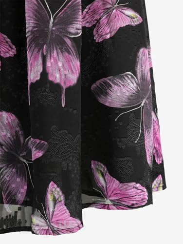 Image of ROSE GAL Women Plus Size Square Neck Milkmaid Dress Butterfly Ruffles Puff Sleeves Cottagecore Dress